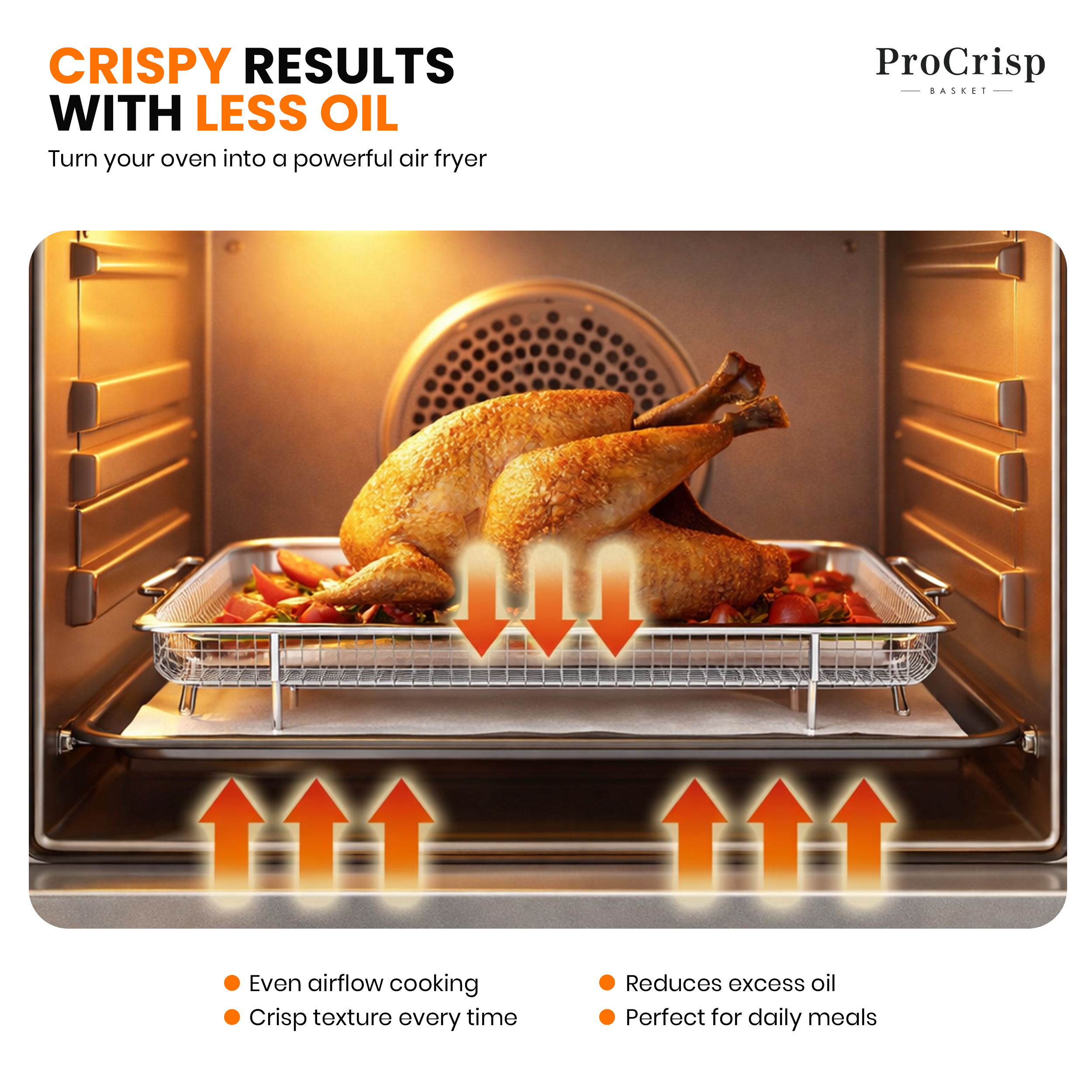 Air Fryer Basket, Stainless Steel Air Fryer Tray for Oven with Mini Silicon Mitts & Parchment Papers